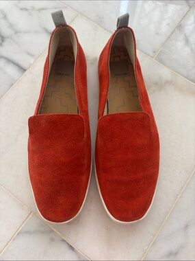 Dolce Vita Rust-Orange Suede Slip-On Loafers